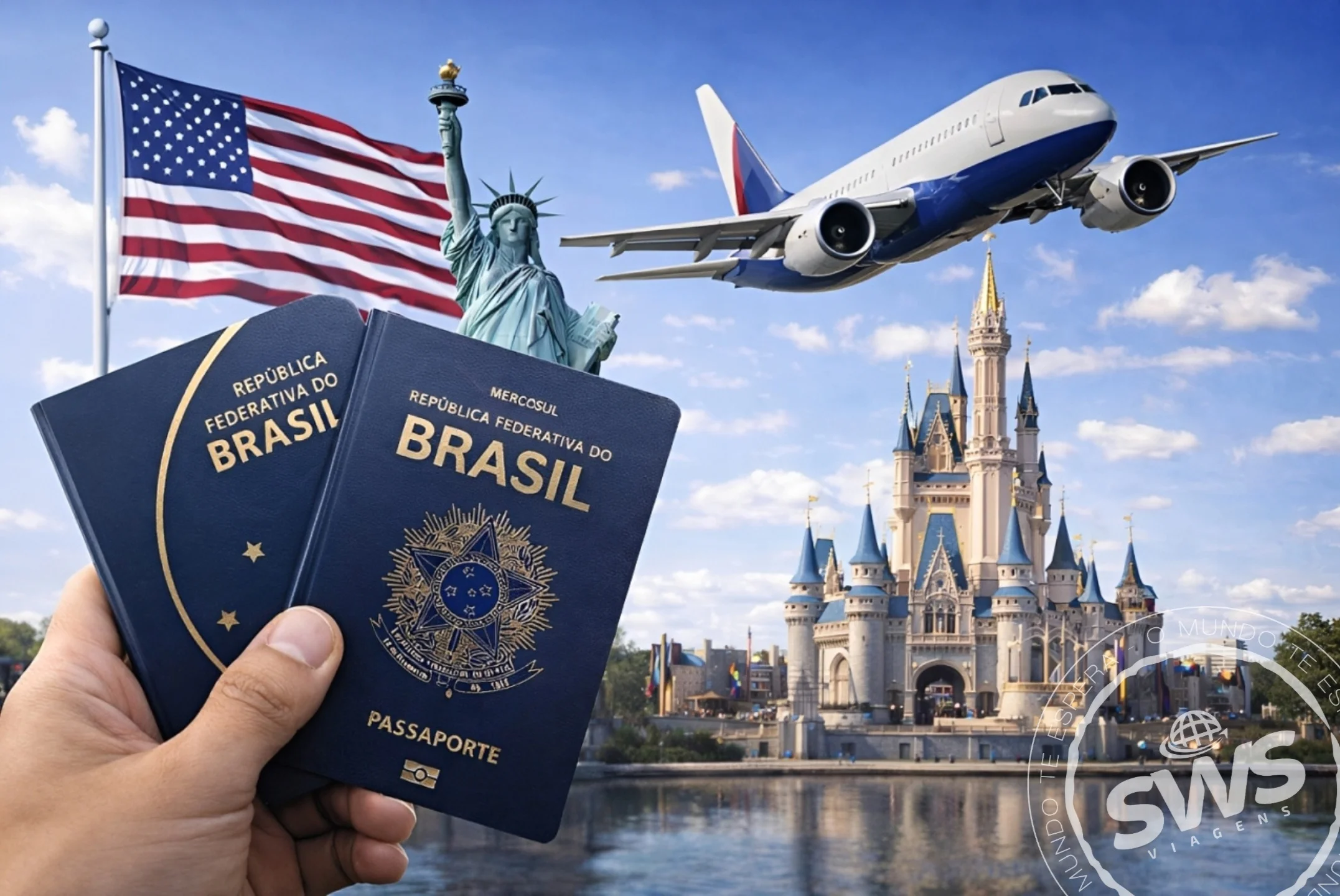 Assessoria para visto americano — passaporte brasileiro com SWS Viagens Guarapuava